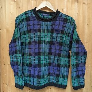 Eagles Eye Plaid Cotton Blend Vintage Sweater